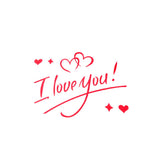 Autocolant I love You, Kaveny, Tematica Iubire, 21x29 cm, Rosu