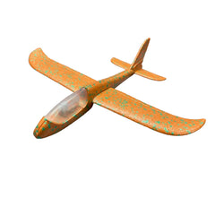 Avion Planor cu Pilot, Kaveny, Din Polistiren, Cu Lumini in Cabina Pilotului, Lungime 47 cm, Portocaliu