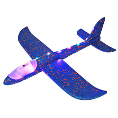 Avion Planor cu Pilot, Kaveny, Din Polistiren, Cu Lumini pe Toata Lungimea, 47 cm, Albastru