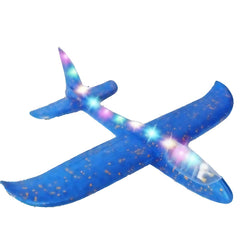 Avion Planor cu Pilot, Kaveny, Din Polistiren, Cu Lumini pe Toata Lungimea, 47 cm, Albastru