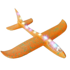 Avion Planor cu Pilot, Kaveny, Din Polistiren, Cu Lumini pe Toata Lungimea, 47 cm, Portocaliu