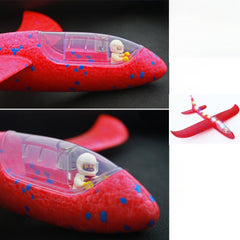 Avion Planor cu Pilot, Kaveny, Din Polistiren, Cu Lumini pe Toata Lungimea, 47 cm, Rosu