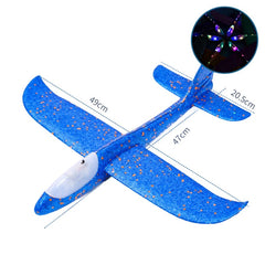 Avion Planor Kaveny, cu Lumini pe Toata Lungimea, din Poliester, 48 cm, Albastru