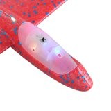 Avion Planor Kaveny, cu Lumini pe Toata Lungimea, din Poliester, 48 cm, Rosu
