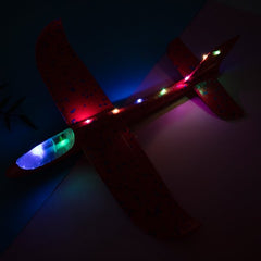 Avion Planor Kaveny, cu Lumini pe Toata Lungimea, din Poliester, 48 cm, Rosu