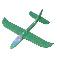 Avion Planor Kaveny, cu Lumini pe Toata Lungimea, din Poliester, 48 cm, Verde