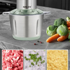 Tocator de alimente Haley HY-1238 – Putere de 500W si vas de 3L din inox pentru tocare eficienta