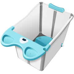 Cada Pliabila pentru Baie, Kadeny, din PP+TPE, pentru Copii +6 Luni, Model Ursulet, Scaun de Interior, Detasabil, 82 x 50 x 54 cm, Albastru