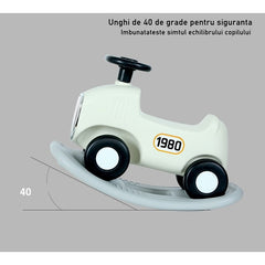 Balansoar 2 in 1 pentru copii Kaveny, masinuta detasabila, varsta peste 1 an, unghi 40 de grade, interior/exterior, volan cu sunete si lumini,