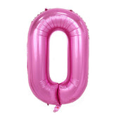 Balon din Folie Kaveny, Cifra 0, 81 cm, Pentru Aer sau Heliu, Bulk, Mov