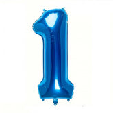 Balon din Folie Kaveny, Cifra 1, 81 cm, Pentru Aer sau Heliu, Bulk, Albastru