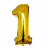 Balon din Folie Kaveny, Cifra 1, 81 cm, Pentru Aer sau Heliu, Bulk, Auriu