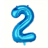 Balon din Folie Kaveny, Cifra 2, 81 cm, Pentru Aer sau Heliu, Albastru