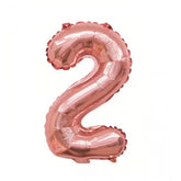 Balon din Folie Kaveny, Cifra 2, 81 cm, Pentru Aer sau Heliu, Bulk, Roz Auriu