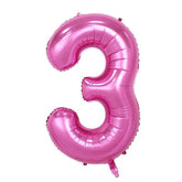 Balon din Folie Kaveny, Cifra 3, 81 cm, Pentru Aer sau Heliu, Mov