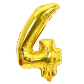 Balon din Folie Kaveny, Cifra 4, 81 cm, Pentru Aer sau Heliu, Bulk, Auriu