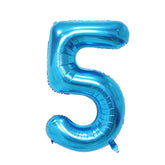 Balon din Folie Kaveny, Cifra 5, 81 cm, Pentru Aer sau Heliu, Bulk, Albastru