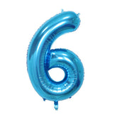 Balon din Folie Kaveny, Cifra 6, 81 cm, Pentru Aer sau Heliu, Bulk, Albastru