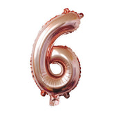 Balon din Folie Kaveny, Cifra 6, 81 cm, Pentru Aer sau Heliu, Bulk, Roz Auriu