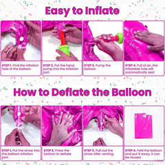 Balon din Folie, Kaveny, Cifra 7, Tema Aniversare, 81 cm, Ambalaj Individual, Pai inclus, Umflare cu Aer sau Heliu, Bulk, Mov