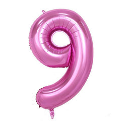 Balon din Folie Kaveny, Cifra 9, 81 cm, Pentru Aer sau Heliu, Bulk, Mov