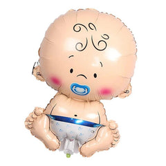 Balon din Folie Metalizata, Kaveny, Figurina Baietel, Tema Botez, 73x48 cm, Ambalaj Individual, Pai Inclus, Umflare cu Aer sau Heliu, Albastru