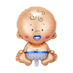 Balon din Folie Metalizata, Kaveny, Figurina Baietel, Tema Botez, 73x48 cm, Ambalaj Individual, Pai Inclus, Umflare cu Aer sau Heliu, Albastru