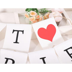 Banner Decorativ, Kaveny, Model Just Married, Tematica Nunta, Alb-Negru