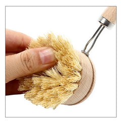 Perie de Curatat Vase si Alimente, Kadeny, din Lemn de Fag cu Coada, 24 x 5.8 cm, Perie din Sisal, Crem