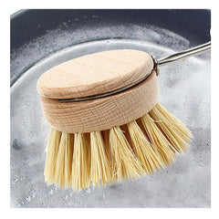 Perie de Curatat Vase si Alimente, Kadeny, din Lemn de Fag cu Coada, 24 x 5.8 cm, Perie din Sisal, Crem