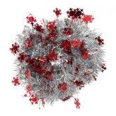 Beteala Craciun cu LED, Rosie, model cu fulgi de nea, 2 m x 5 cm, PVC, Sir, Artificiala, Kadeny