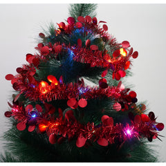 Beteala Craciun cu LED, Rosie, model cu paiete rotunde, 2 m x 5 cm, PVC, Sir, Artificiala, Kadeny