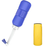 Bideu Portabil pentru Igiena Intima, Kadeny, pentru Postpartum/ Postoperator, 450 mL, cu Capac si Husa Galbena, 29.5x7 cm, Culoare Recipient Mov