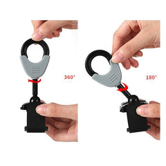 Set 2 Carlige pentru Carucior, Kaveny, din Plastic si Velcro, Sarcina Maxima 2 kg, Negru
