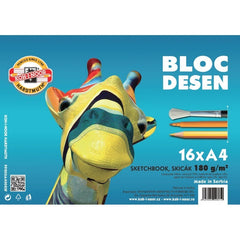 Bloc de desen A4 Koh-i-noor, Girafa, 10 file, 180g/mp, K99200A4008SF
