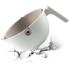 Bol cu Doua Straturi, Kadeny, pentru Fructe, Legume, cu Cos de Scurgere a Apei, 2L, din ABS+PP, 29.9 x 22.5 x 11.8 cm, Alb - Gri