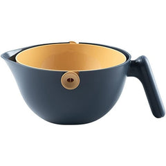 Bol cu Doua Straturi, Kadeny, pentru Fructe, Legume, cu Cos de Scurgere a Apei, 2L, din ABS+PP, 29.9 x 22.5 x 11.8 cm, Albastru-Portocaliu