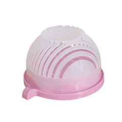 Bol Feliator pentru Salata, Kadeny, Castron Multifunctional pentru Legume si Fructe, pentru Spalat si Taiat Legumele, cu Scurgere si Tocator, Ergonomic, Protectie pentru Maini, 21x18.5x11.5 cm, Roz