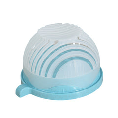Bol Feliator pentru Salata, Kadeny, Castron Multifunctional pentru Legume si Fructe, pentru Spalat si Taiat Legumele, cu Scurgere si Tocator, Ergonomic, Protectie pentru Maini, 21x18.5x11.5 cm, Albastru