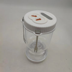 Borcan pentru Muraturi, Kadeny, cu Separator pentru Lichide, Ermetic, Termorezistent, Tip Clepsidra, 2 Furculite Incluse, ABS, Alb, 18x9x9 cm