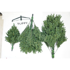 Brad artificial de Craciun, clasic bogat, pentru interior/exterior, inaltime 150 cm, 390 ramuri bogate, Kadeny, verde, suport metalic inclus