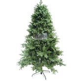 Brad artificial de Craciun, clasic, pentru interior/exterior, inaltime 210 cm, diametru 138 cm, 858 ramuri, Kadeny, verde, suport metalic inclus