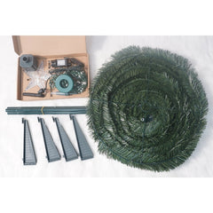 Brad artificial Pop-Up Kadeny, cu instalatie integrata, Lumini RGB, Suport inclus, Stea luminata, 304 Led, 180 cm, Material PVC, Verde