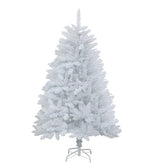Brad de Craciun artificial cu suport inclus Kadeny, 150 cm, 450 Ramuri Varfuri, Suport Clasic, Fara iluminare, utilizat pentru interior/exterior, Alb