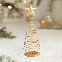 Brad de Craciun Ornament, Kadeny, Decoratiune Brad micut din Metal, inaltime 19.5 x 6.5 x6.5 cm, Ornament de Craciun, Auriu