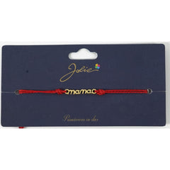 Martisor Bratara Primavara, Textil si Inox, Jolie, Snur Rosu, Model Scris Mama, Auriu