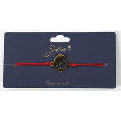 Martisor Bratara Primavara, Textil si Inox, Jolie, Snur Rosu, Model Mama si Bebe, Auriu