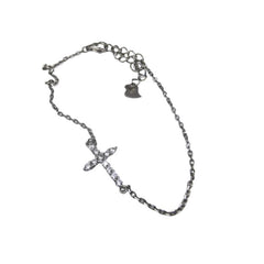 Bratara din Argint 925 Cruce Rodiata cu Zirconii, 1.65 g