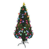 Brazi de Craciun cu fibra optica colorata cu fluturasi - 90cm