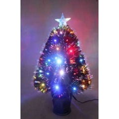 Brazi de Craciun cu fibra optica colorata cu frunze aurii - 150cm